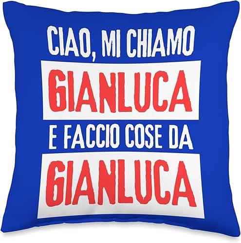 Miniatura 1 de Ciao Sono Faccio Cose Da Gianluca Personalizzato Throw Pillow, 16x16, Multicolor