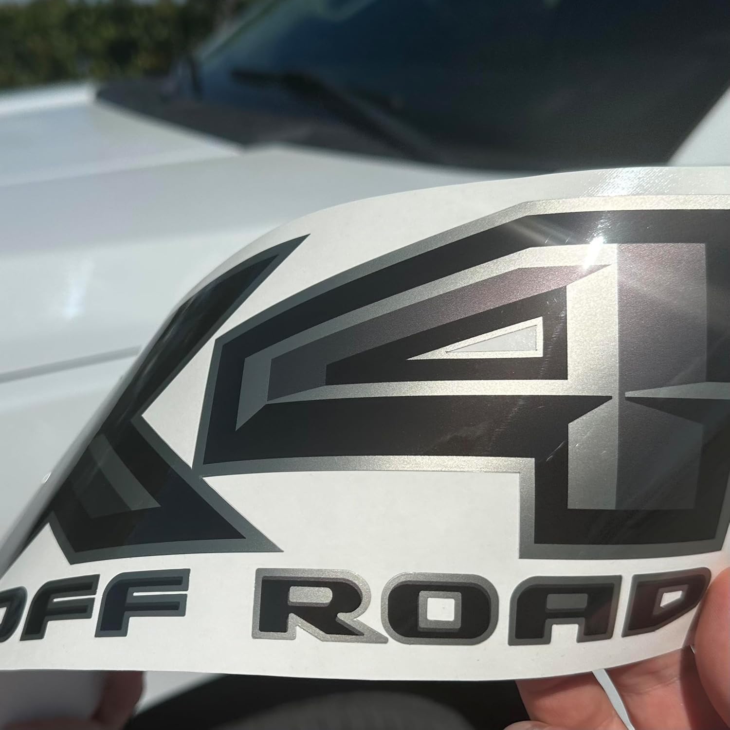 Gold Hook Premium Series FX4 Off-Road Decals Compatible with Ford Ranger and Maverick, 2.6 x 10.25 Inch Metallic Finish Bedside Stickers, Wet Install Replacement Set of 2 - Gray