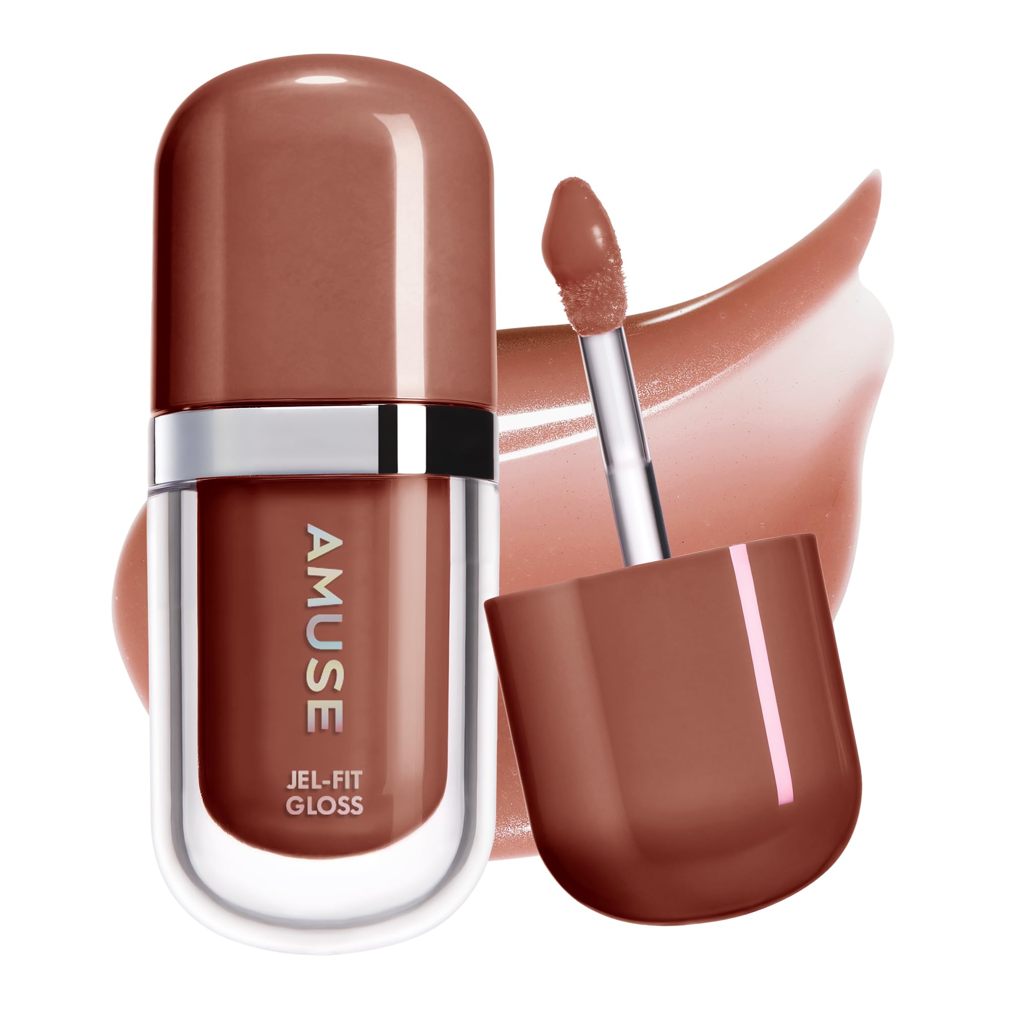 Amuse SEOUL Jel-Fit Tinted Lip Gloss (CAFFEINE CHERRY) - Ultra Shine Plumping Lip Stain, Hydrating Volumizing Lip Tint, Non-Sticky, Long Lasting Glossy Finish, Vegan, K-Beauty Makeup | High Shine, Buildable Color — view 14