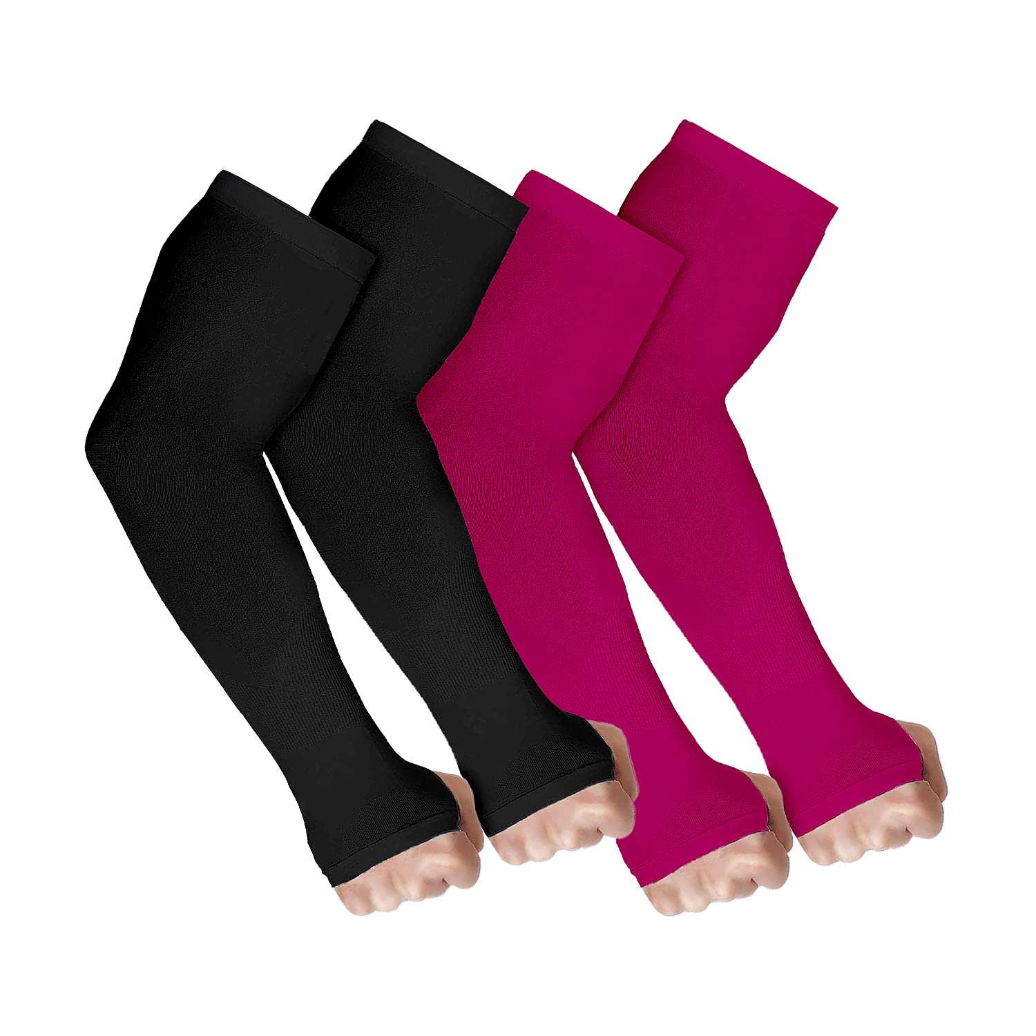 V.E UV Sun Protection Arm Sleeves for Men & Women Arm Sleeves Perfect for Cricket, Bike Riding,Cycling & Outdoor Activities With Black and Pink Color - 2 Pair (B099WXZ3RJ) Amazon Price History, Amazon Price Tracker