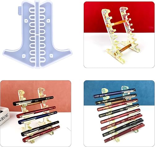 Miniatura 4 de Soporte para bolígrafo, molde de silicona, soporte de exhibición para bolígrafo, molde de resina, moldes de fundición de silicona para pincel de