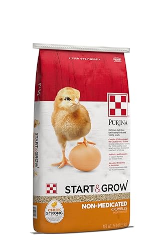 Purina Start and Grow | Non-Medicated Chick Feed Crumbles | Nutritionally Complete - 25 Pound (25 lb.) Bag