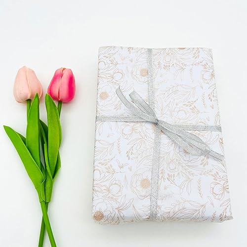 Miniatura 5 de TTLLQQ Papel de regalo de mariposa de metal dorado, 40 hojas de tamaño grande de 20 x 26 pulgadas para bodas, cumpleaños, baby shower, decoración de