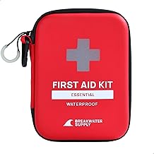 Breakwater Supply™ First Aid Kit for Car, Home, Office, Travel, Dorm, Businesses, 101 Piece HSA FSA Household & AirBNB Essentials Medical Kit & Emergency Supplies with Ice Pack + Waterproof Case Red