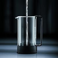 Vista 4 de Bodum 12oz Brazil French Press Coffee Maker, High-Heat Borosilicate Glass, Black - Made in Portugal