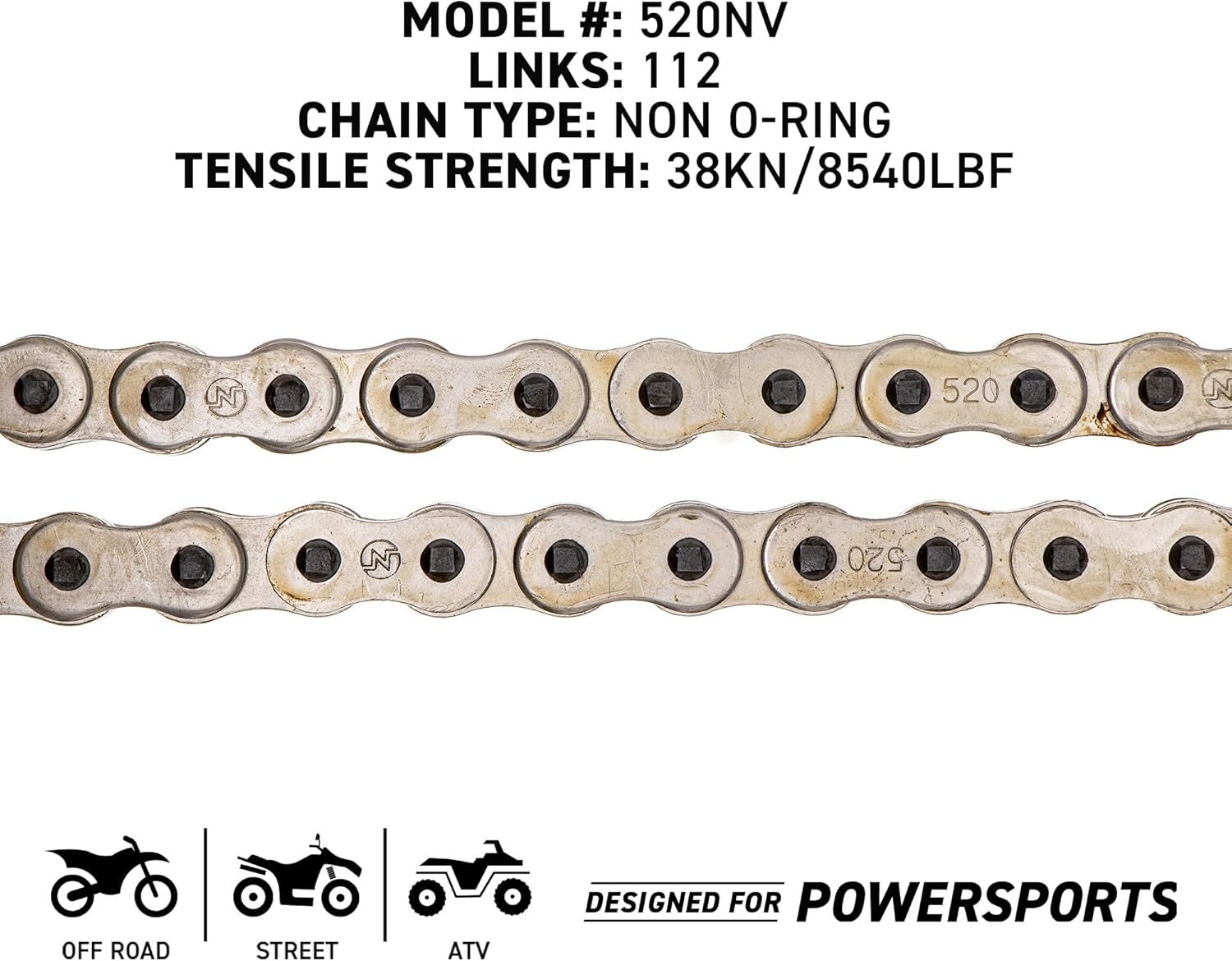 NICHE Drive Sprocket Chain Combo for Kawasaki KX125 Front 12 Rear 50 Tooth 520NZ Standard 112 Links