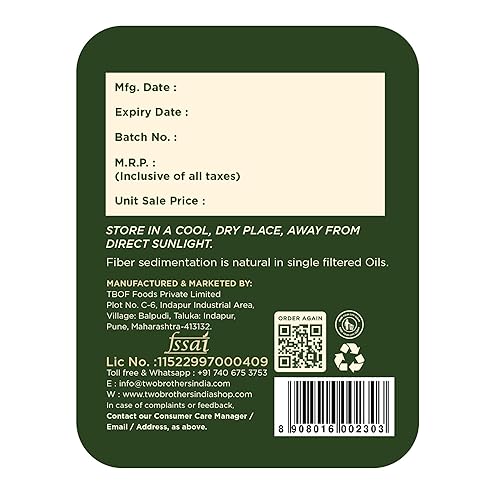 Miniatura 7 de TWO BROTHERS ORGANIC FARMS Amorearth Aceite de cacahuete, prensado en madera, filtro único (1 litro)