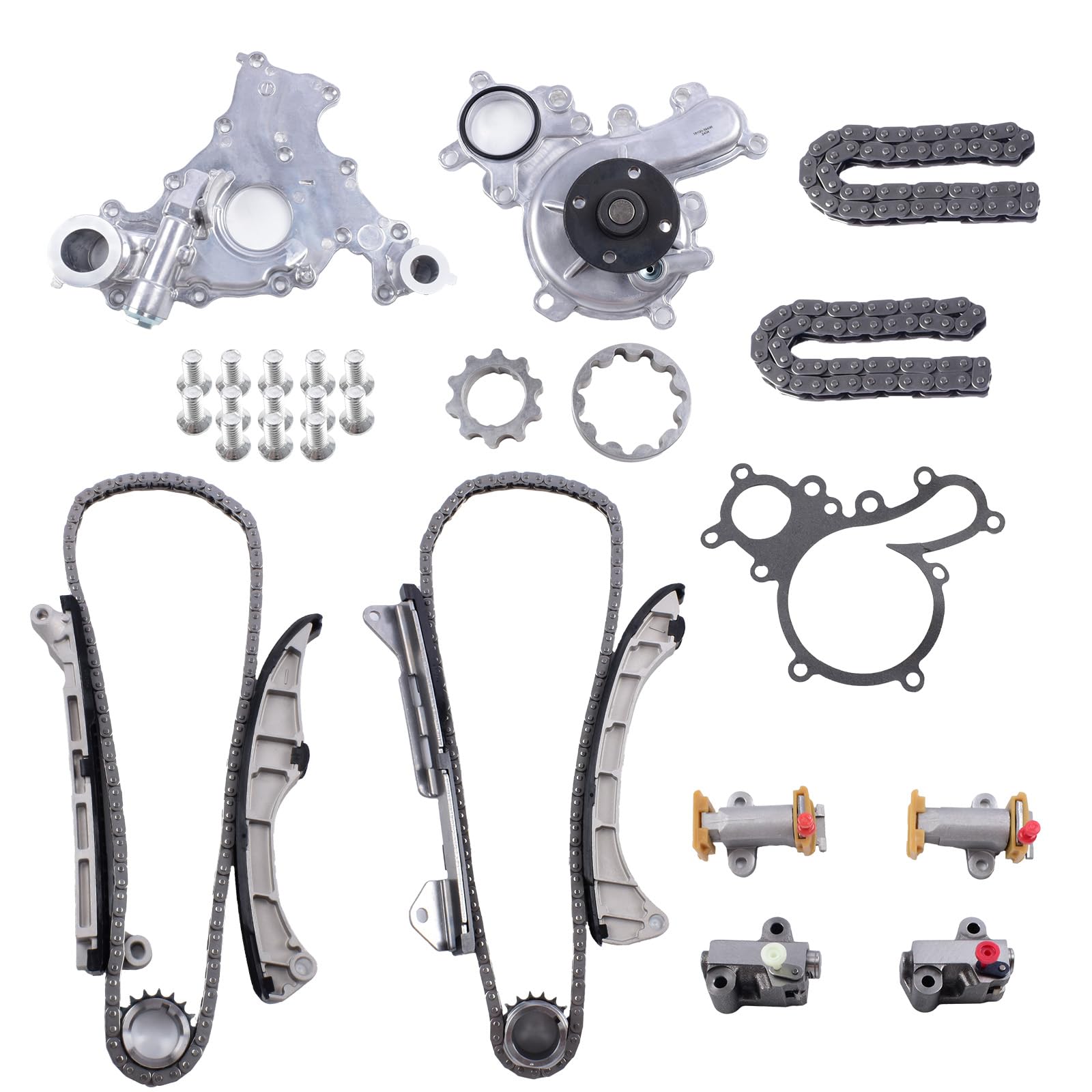 SUSUCAR Timing Chain Kit with Oil Pump and Water Pump 2007-2020 for Lexus Toyota Tundra Sequoia 5.7L
