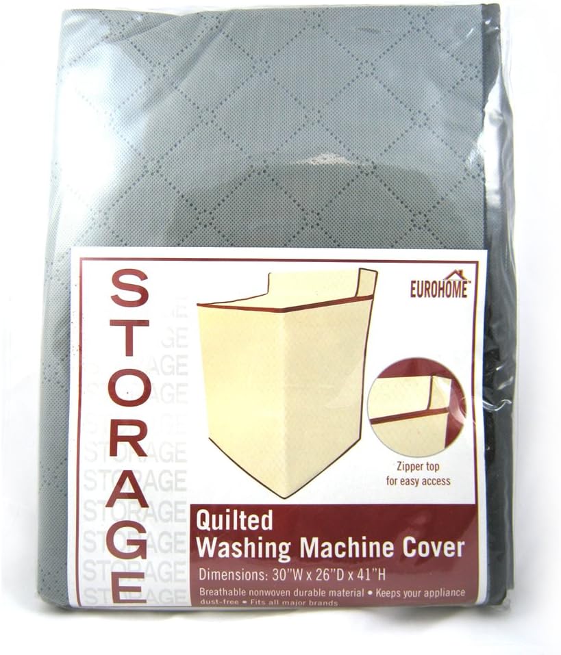 Fabric Zippered Zipper Top Quilted Washing Machine Or Dryer Cover Dust Grey New