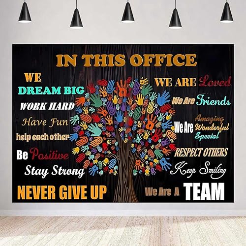 Telones de fondo de trabajo en equipo para oficina, citas inspiradoras, telón de fondo motivacional positivo con texto en inglés "We are a team