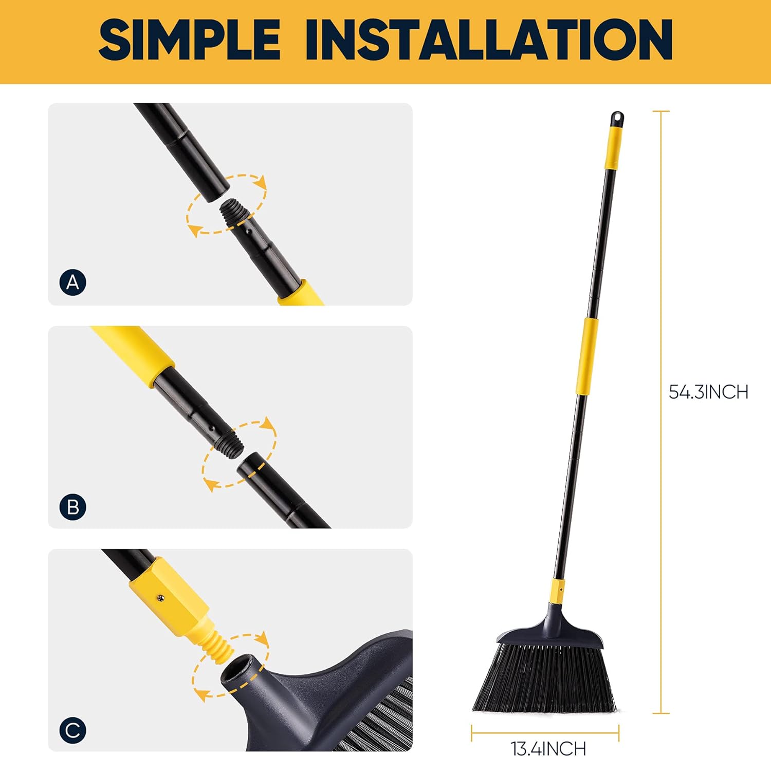 🛒 Crazy Deals Yocada Heavy-Duty Broom Outdoor Commercial Perfect for Courtyard Garage Lobby Mall Market Floor Home Kitchen Room Office Pet Hair Rubbish 54Inch Up To 50% OFF Yocada Heavy-Duty Broom Outdoor Commercial Perfect for Courtyard Garage Lobby Mall Market Floor Home Kitchen Room Office Pet Hair Rubbish 54Inch