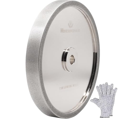 CBN - Muela abrasiva de 8 pulgadas, grano 320, 1 pulgada de ancho, eje de 58 pulgadas, adecuada para todo tipo de molinillos de banco de 8 pulgadas,