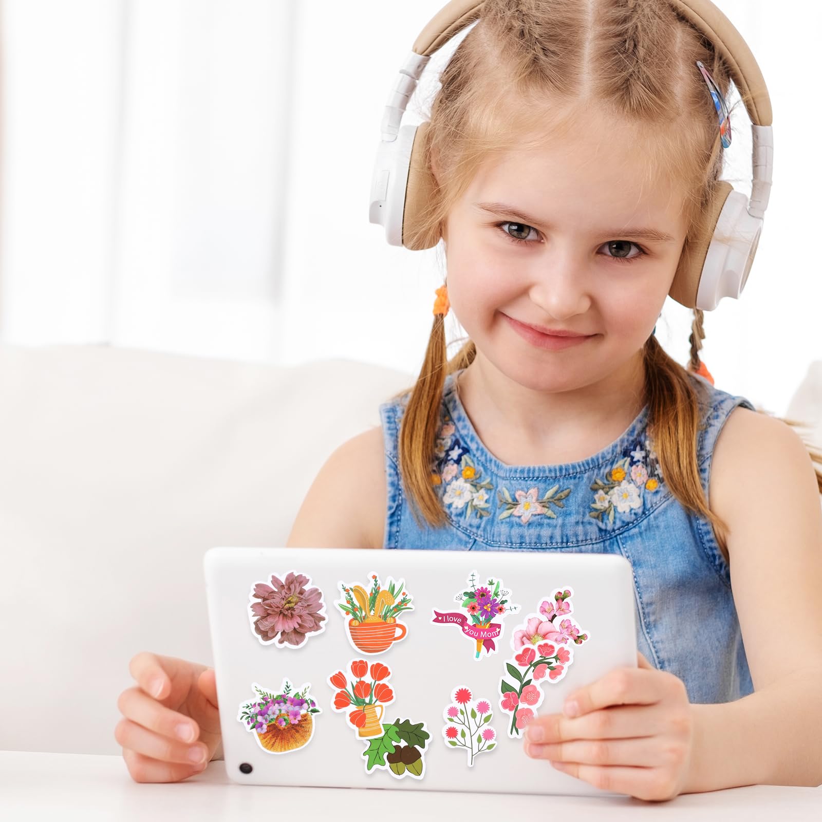 Autocollant en vinyle floral, paquet d'autocollants de fleurs, autocollant de vélo de fleur, autocollants PNG CRICUT DIY, autocollants imprimés et coupés, autocollants botaniques - France