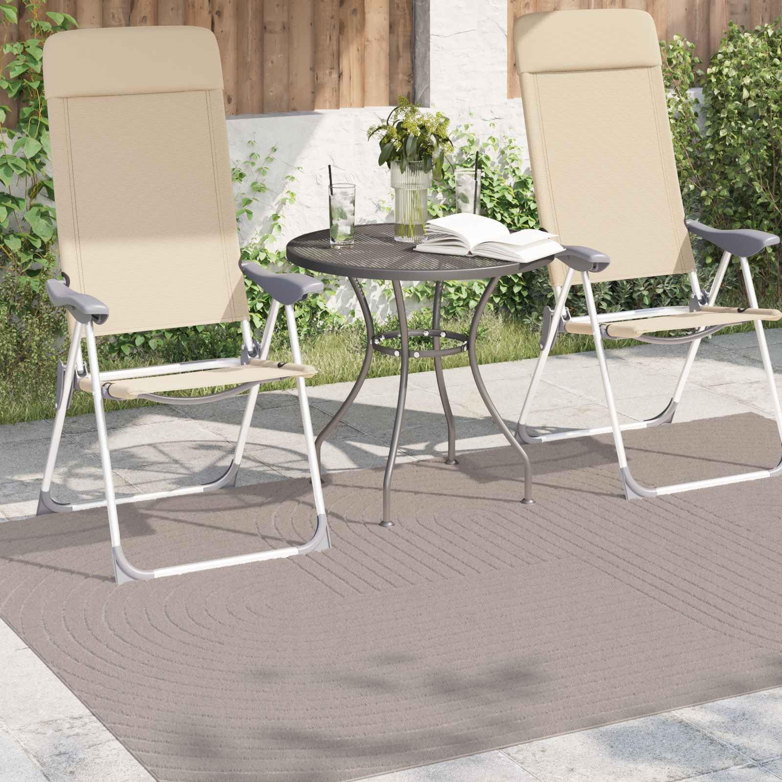 Alfombra Palmeras Beige 200 x 140 cm Poliéster Antideslizante Lavable para Salón Pasillo Terraza Moderna Suave Duradero con Amortiguación de Ruido