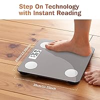 Vista 3 de Smart Bathroom Scale for Body Weight, Digital Weighing Scale with BMI, Body Fat, Muscle Mass, Bluetooth Machine for People, Work with App, 14 Body