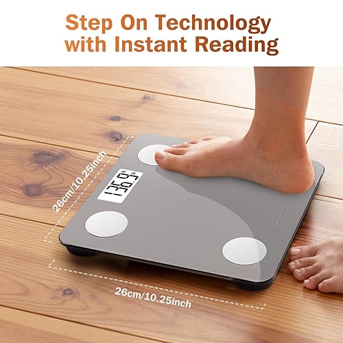Miniatura 5 de ZOETOUCH Báscula digital de peso corporal báscula inteligente de grasa corporal Bluetooth con IMC de agua y músculo báscula de pesaje de baño 400