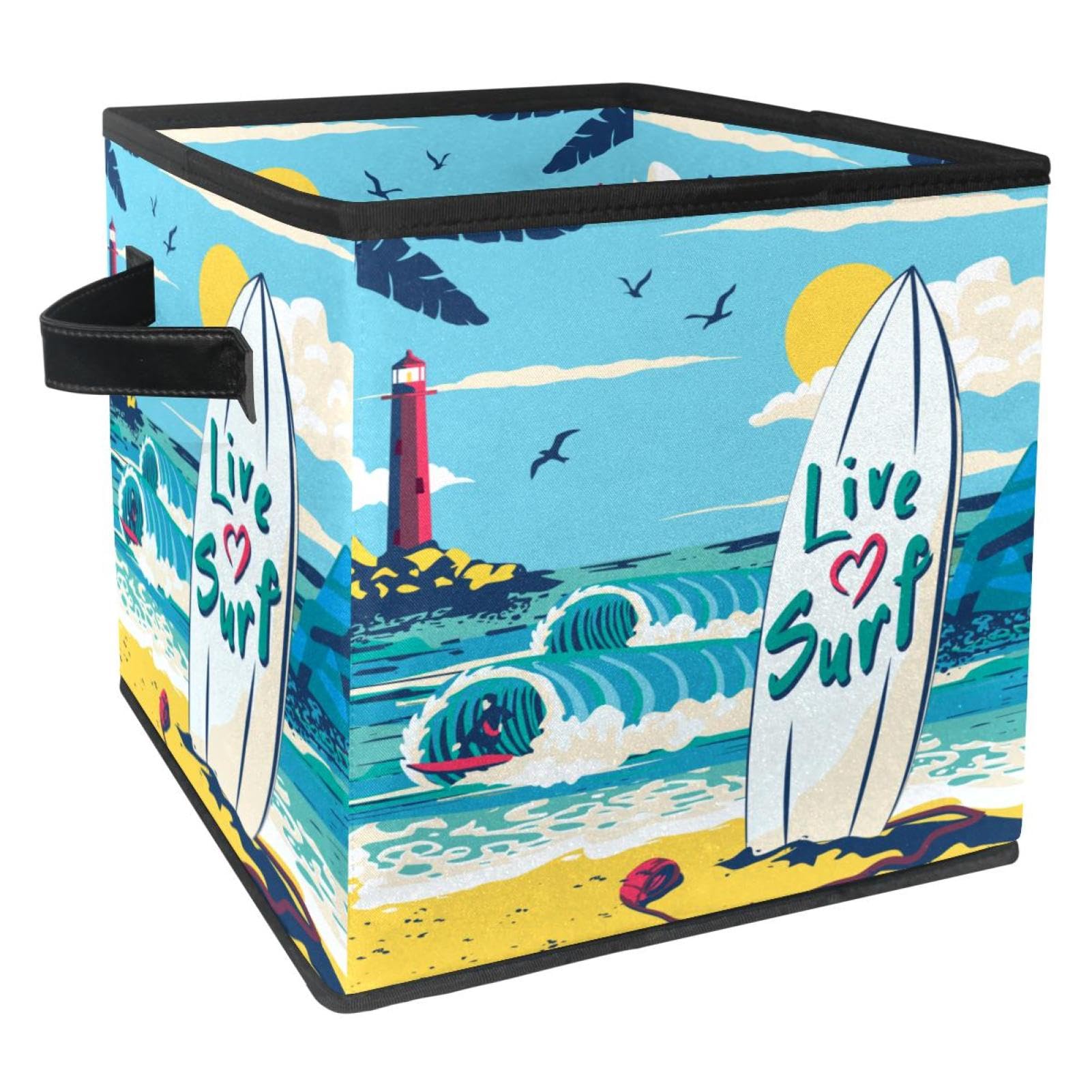 Boîte de rangement pliable pour jouets et livres panier en tissu avec poignées