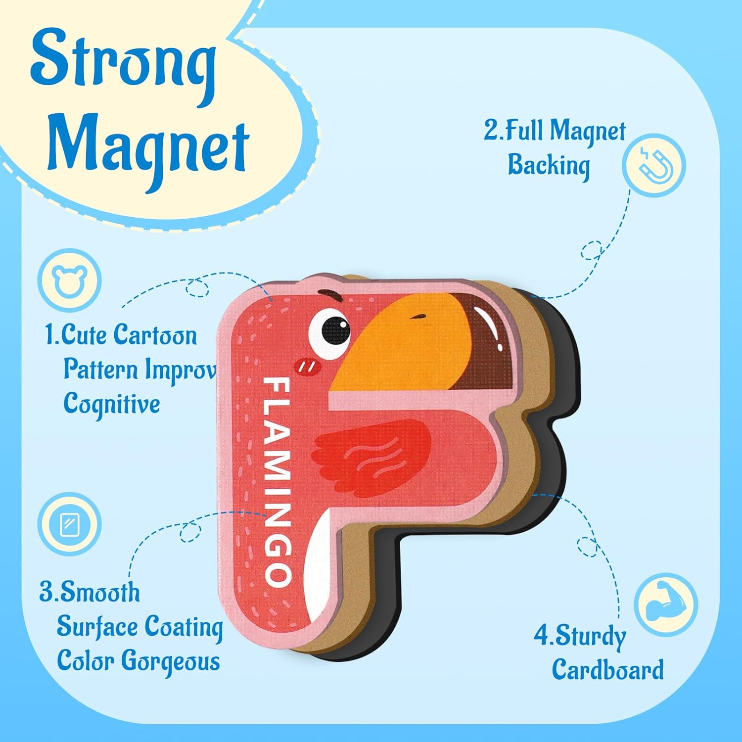 Magnetic Letters for Toddlers 1-3, 26PCS Cute Animal Alphabet Magnets Letters Learning Toys for Toddlers 1-3 Uppercase ABC Magnets for Refrigerator Best Gifts for Birthday Easter Basket Stuffers
