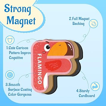 Magnetic Letters for Toddlers 1-3, 26PCS Cute Animal Alphabet Magnets Letters Learning Toys for Toddlers 1-3 Uppercase ABC Magnets for Refrigerator Best Gifts for Birthday Christmas Stocking Stuffers