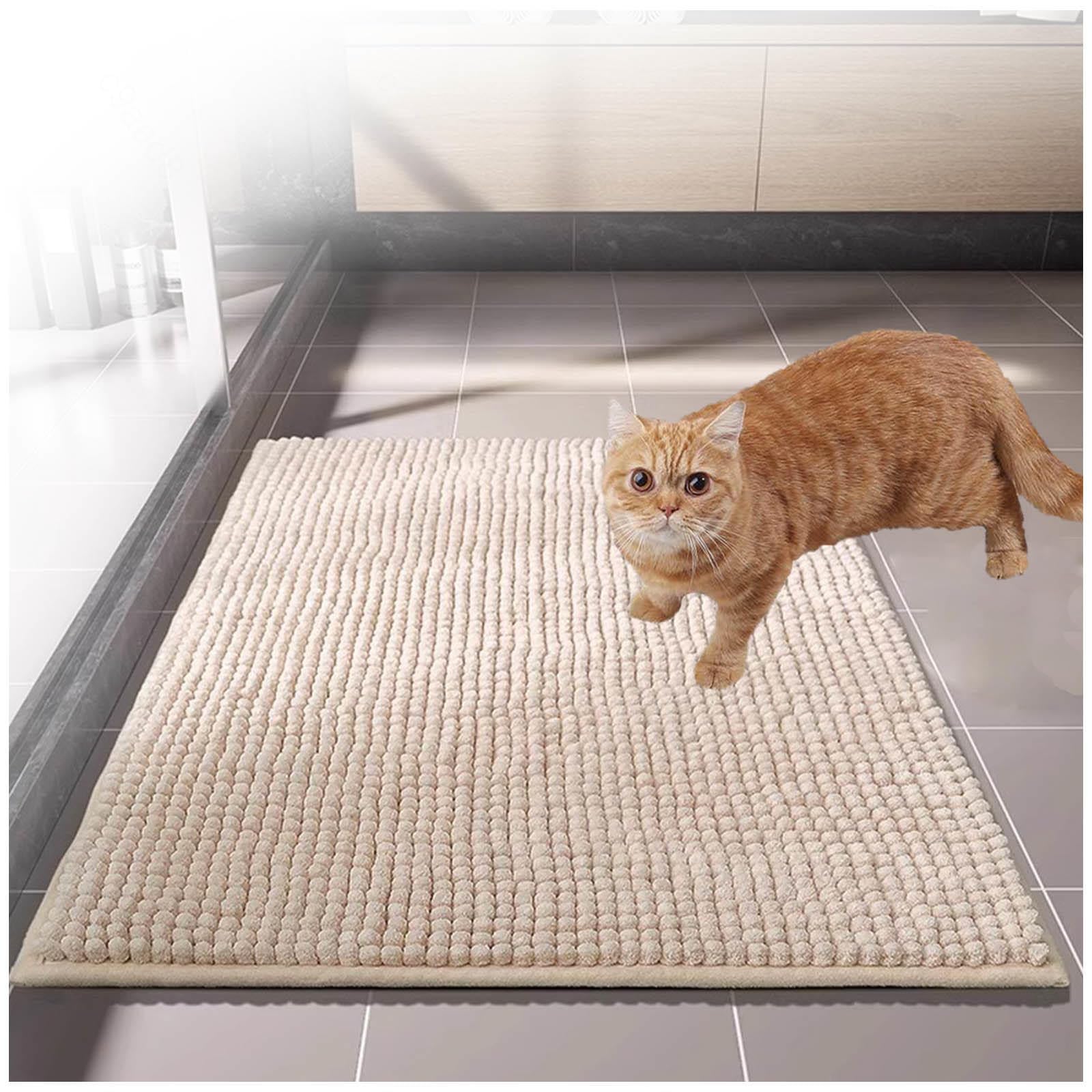 Katzenstreumatte 60x90cm, Katzenstreu Matte Groß Sanft Zu Katzenpfoten Katzenteppich Rutschfeste