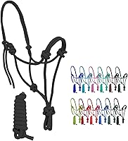 Vista 11 de Resistance Halter de cuerda ajustable de nailon liso con plomo a juego de 6 pies