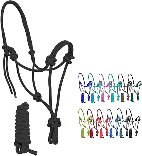 Resistance Halter de cuerda ajustable de nailon liso con plomo a juego de 6 pies