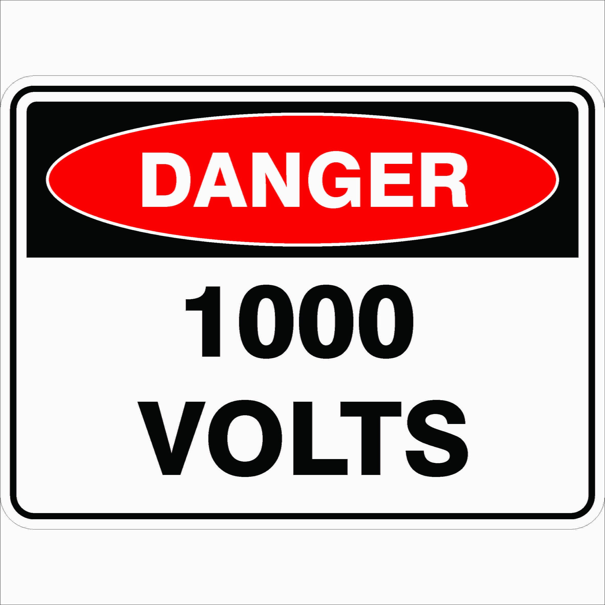 1000 Volts Danger Signs Metal Tin Sign 8 x 12 inch for Industrial & Commercial