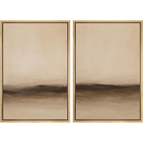 SIGNWIN Framed Canvas Print Wall Art Soft Earth Tone Gradient