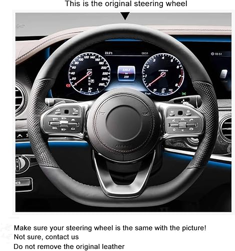 Miniatura 3 de Funda de cuero negro cosida a mano para Mercedes-Benz Clase B W247 2019 Clase G W463 GLC CLA GLS CLS GrayThread