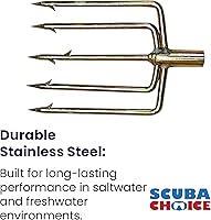 Vista 2 de Scuba Choice Spearfishing - Punta de arpón de punta de lanza de 5 puntas de 0.315 in con púas, acero inoxidable, 5 x 3 pulgadas, herramienta