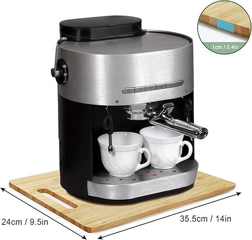 Miniatura 2 de IWNTWY Bandeja deslizante de bambú, deslizante para cafetera, bandeja de mudanza para electrodomésticos de cocina, bandeja de mudanza, se desliza