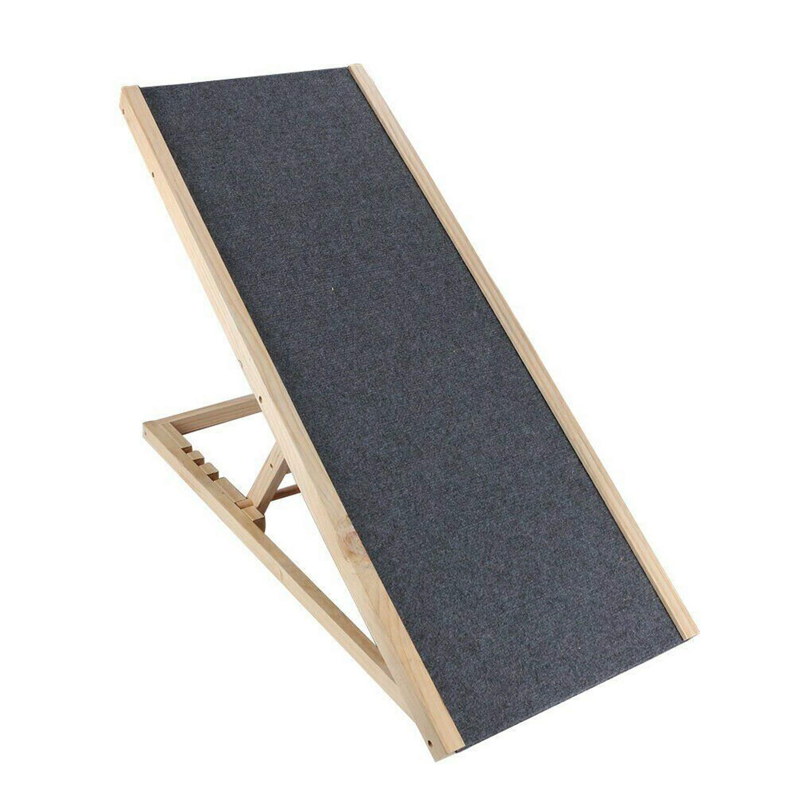 DayPlus Hunderampe, Hunderampe für Auto Bett Sofa, Auto Rampe für Hund, Anti-Rutsch Teppich, Haustier Rampe Welpe große Hunde bis 150 kg, Holz und Klappbar Design (100x40cm)