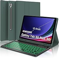 Vista 12 de Funda de teclado para Samsung Galaxy Tab A9+ Tablet de 11 pulgadas, teclado Bluetooth desmontable, funda inteligente Galaxy A9 Plus con teclado