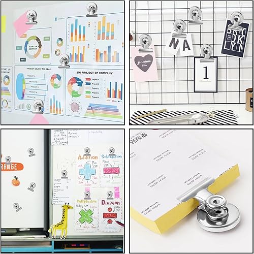 Vista 51 de FINDMAG Paquete de 12 clips magnéticos para colgar fotos y mostrar fotos, ideal para refrigerador, exhibición de fotos de graduación y soportes