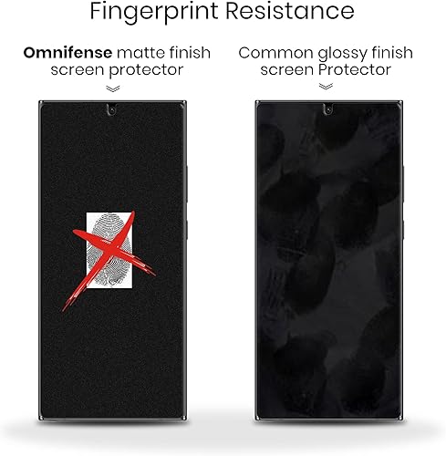 Miniatura 4 de Omnifense Protector de pantalla para Galaxy S22 Ultra mate de privacidad, paquete de 2 y protector de lente de cámara de vidrio templado, 1 paquete,