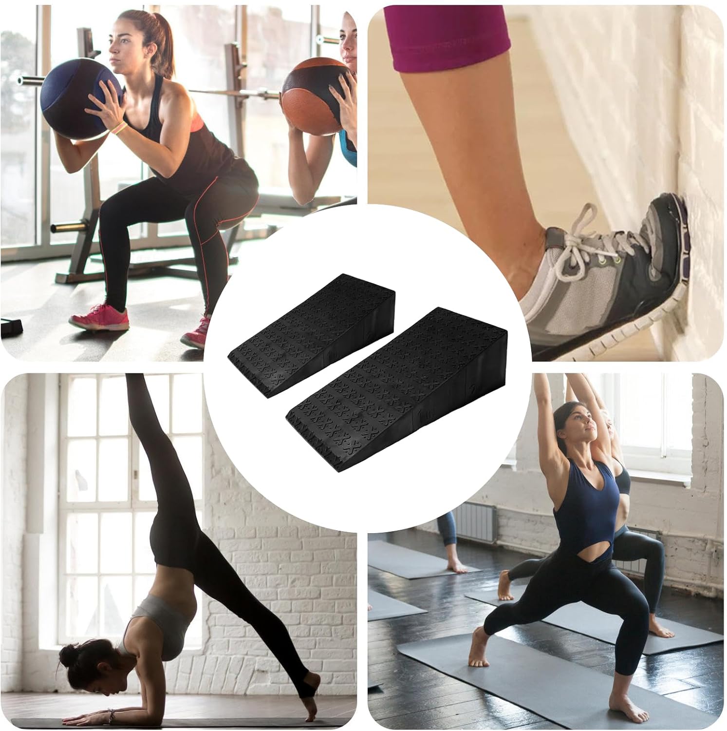 Foot Wedges for Exercise Squat Wedge Blocks Non Slip Fitness Training Strength Balance Flexibility Muscle Engagement Home Gym Studio Dorm PP Compact Durable Versatile Lightweight