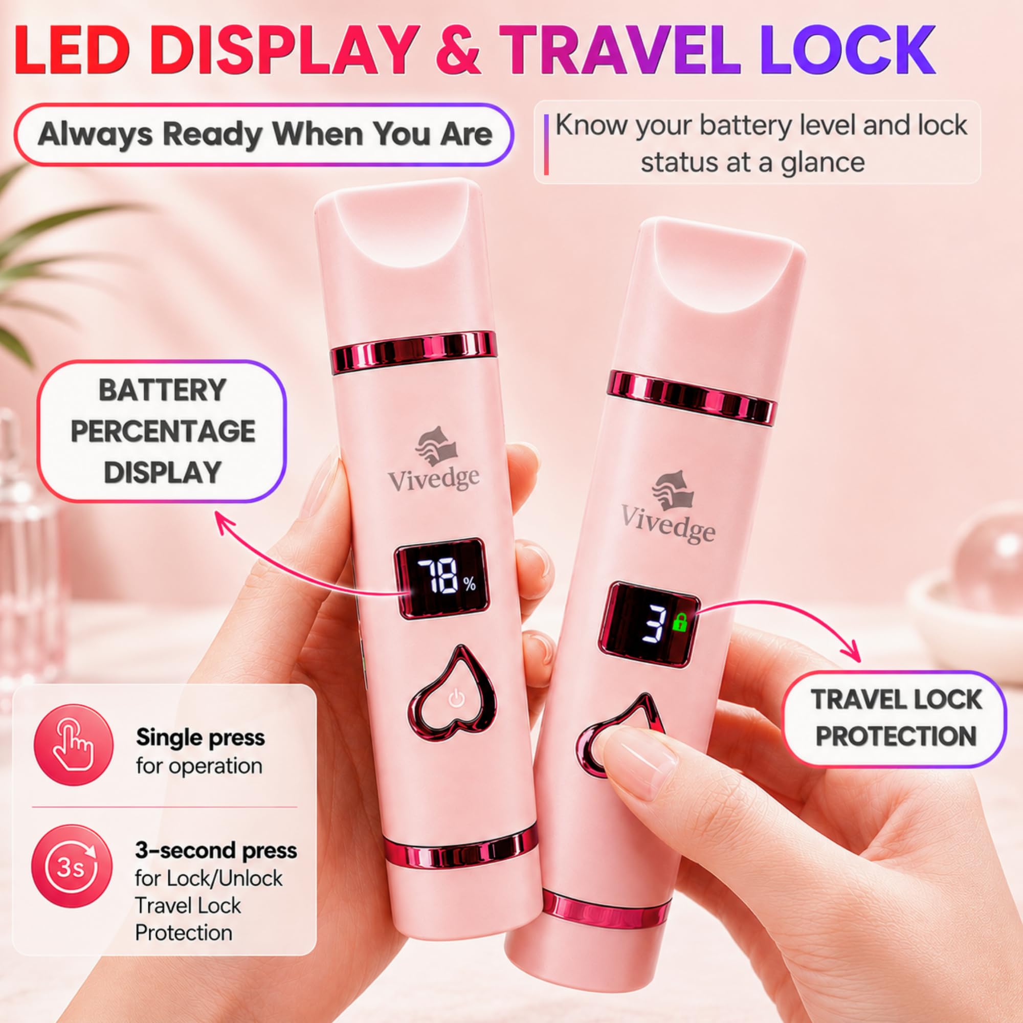Maquinilla de afeitar eléctrica para mujer, recortadora de bikini y removedor de vello facial, recargable con hoja de cerámica, impermeable, pantalla LED, USB-C, bloqueo de viaje, regalo