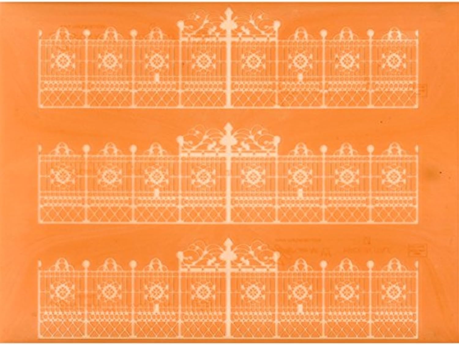 Martellato 40-WD007 Lace Effect Design 7 Decoration Mat, 30 x 40 cm, Silicone Orange