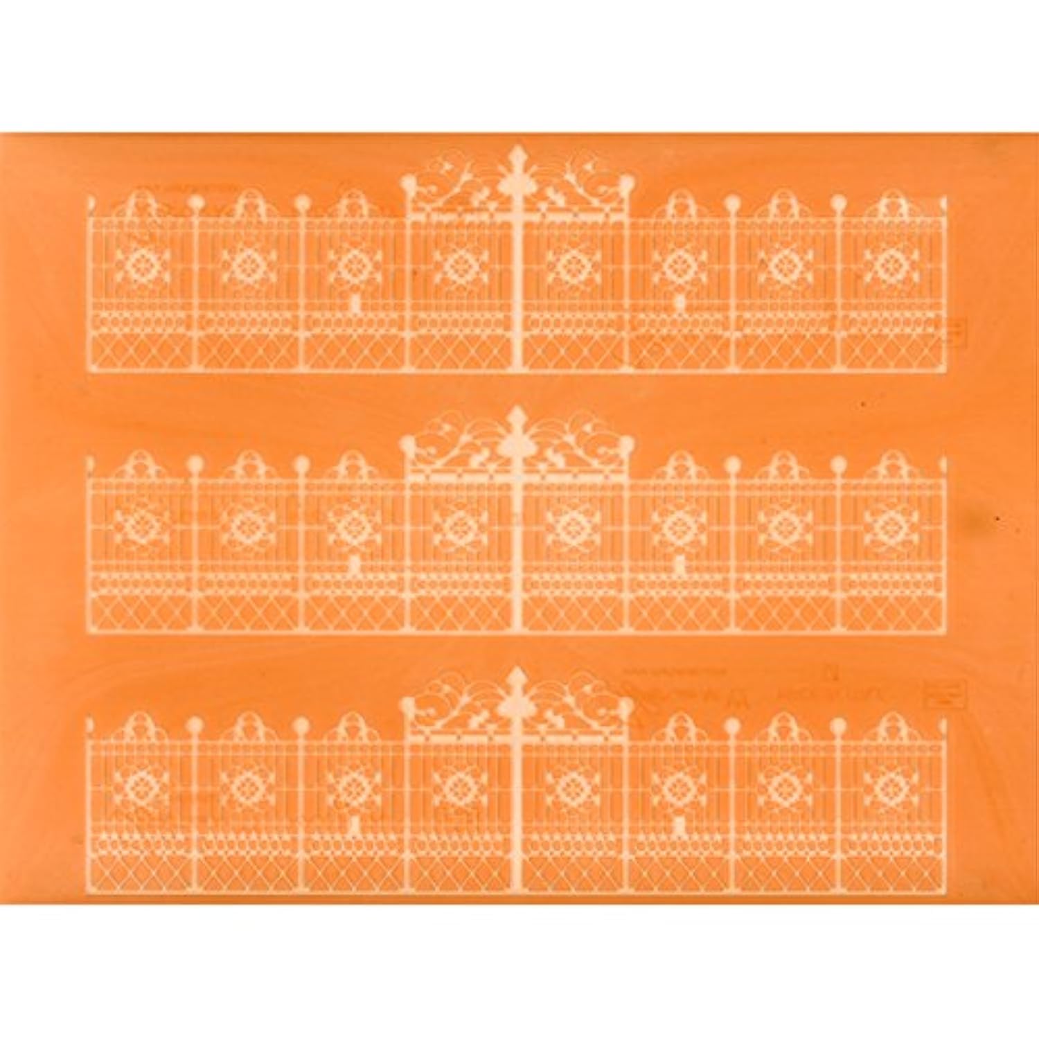 Martellato Lace Effect Design 7 Decoration Mat, Silicone, Orange/White, 30 x 40 cm