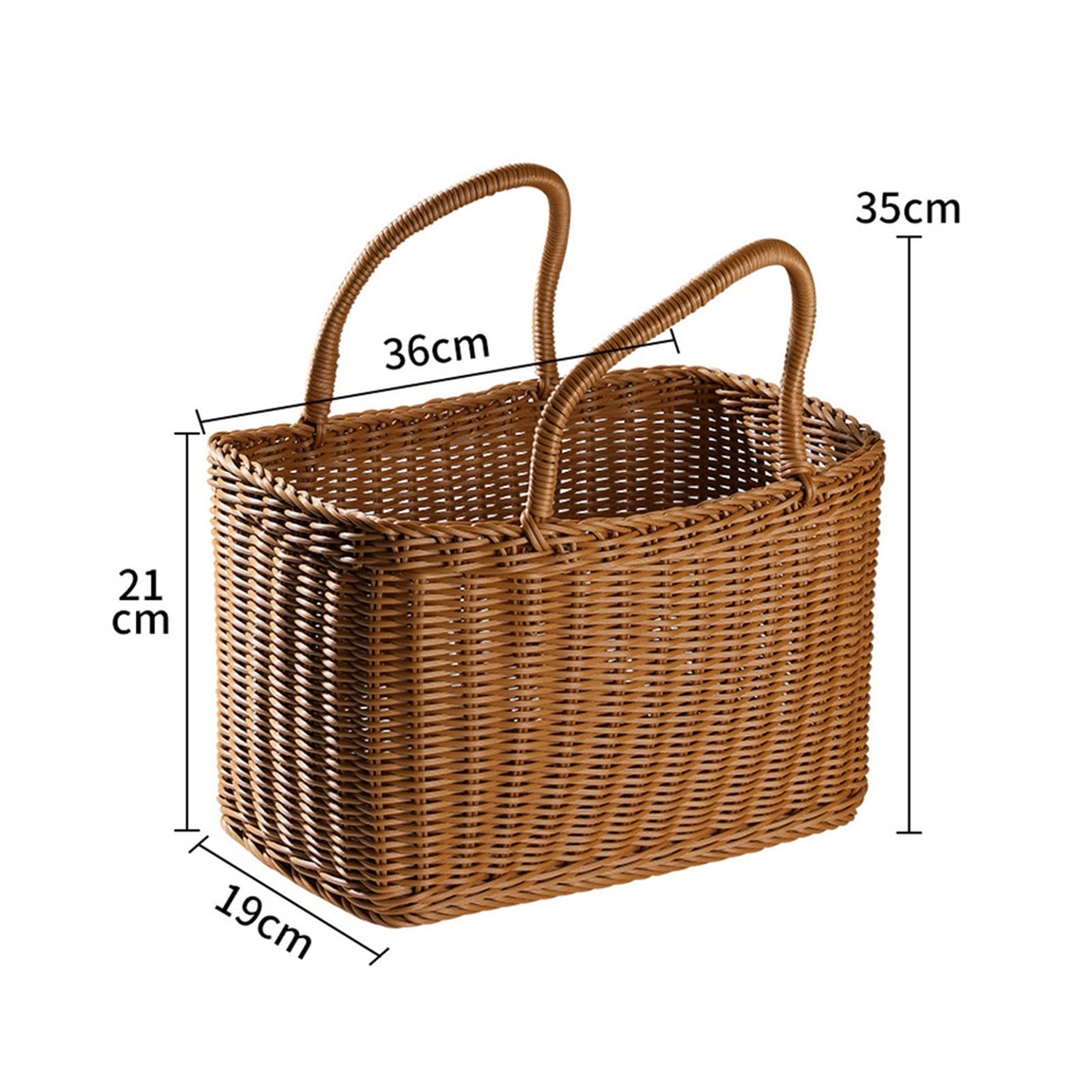 Paniers De Pique-Nique Paniers De Rangement Sac De Pique-Nique en Rotin Fleur Plage avec Poignée Paille Marché Fruits Fourre-Tout pour Les Achats À La Main，