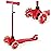 Best Choice Products Kids Mini Kick Scooter Toy w/Light-Up Wheels, Height Adjustable T-Bar, Foot Break - Red