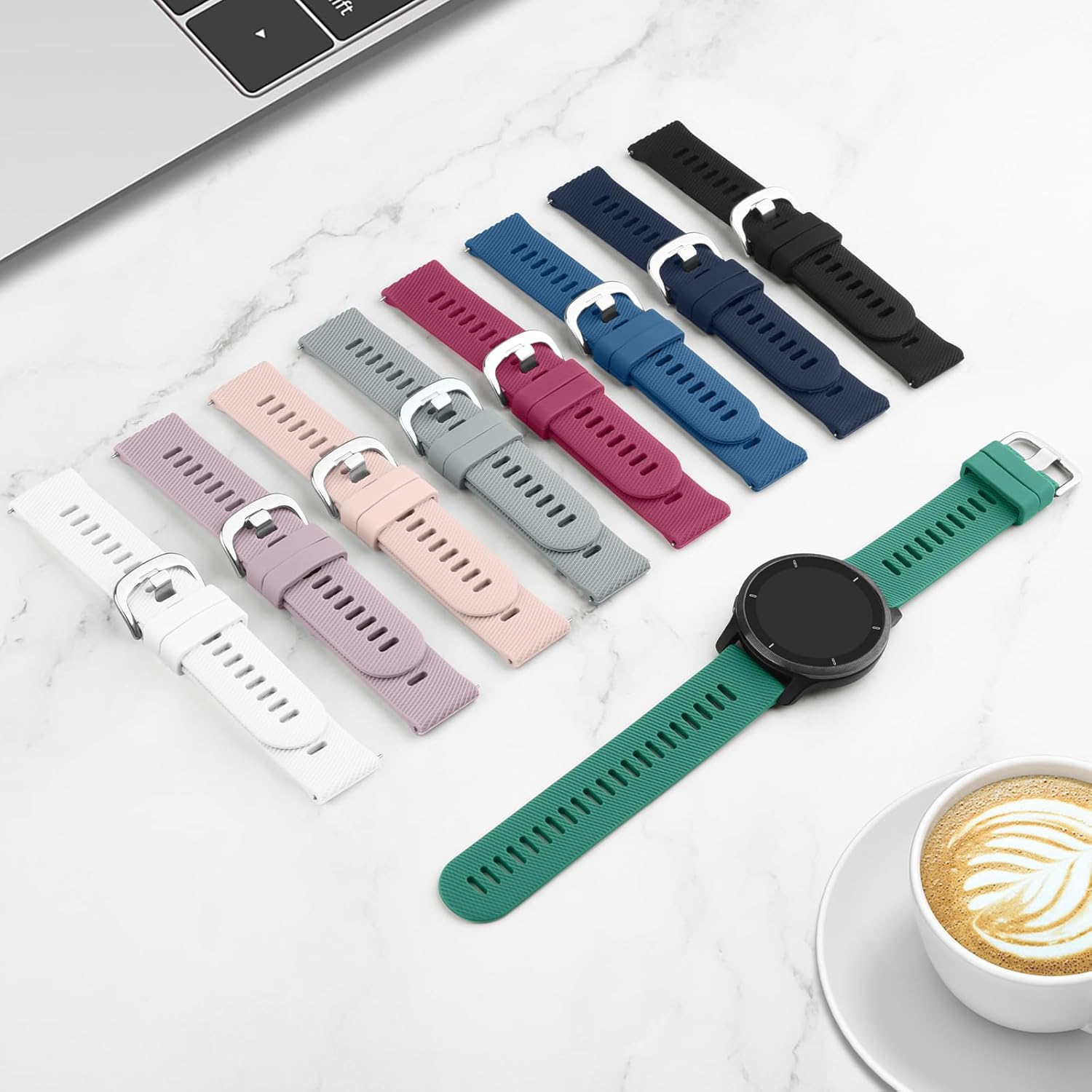 Meliya Watch Bands for Tensky IDW28/IDW19/ID208 Plus Smart Watch Bands, 22mm Replacement Flexible Silicone Bands for ID208 Plus BT Smartwatch