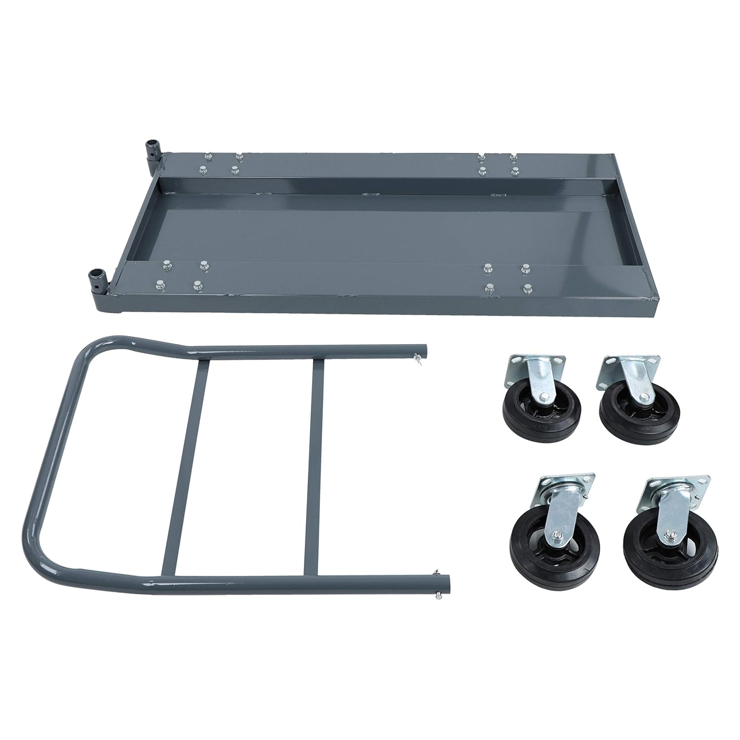 BISupply Flat Platform Truck Industrial Push Cart 48 x 24in Portable Dolly Large Flatbed with Wheels 2000lb Capacity: Industrial & Scientific