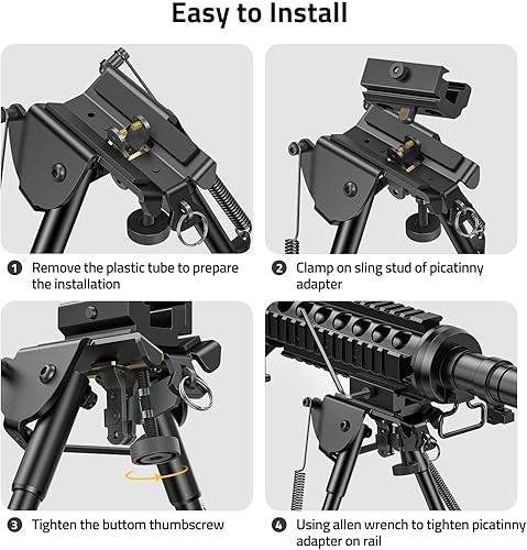 Vista 4 de CVLIFE Bípode de rifle, 9-13 pulgadas, para caza y tiro