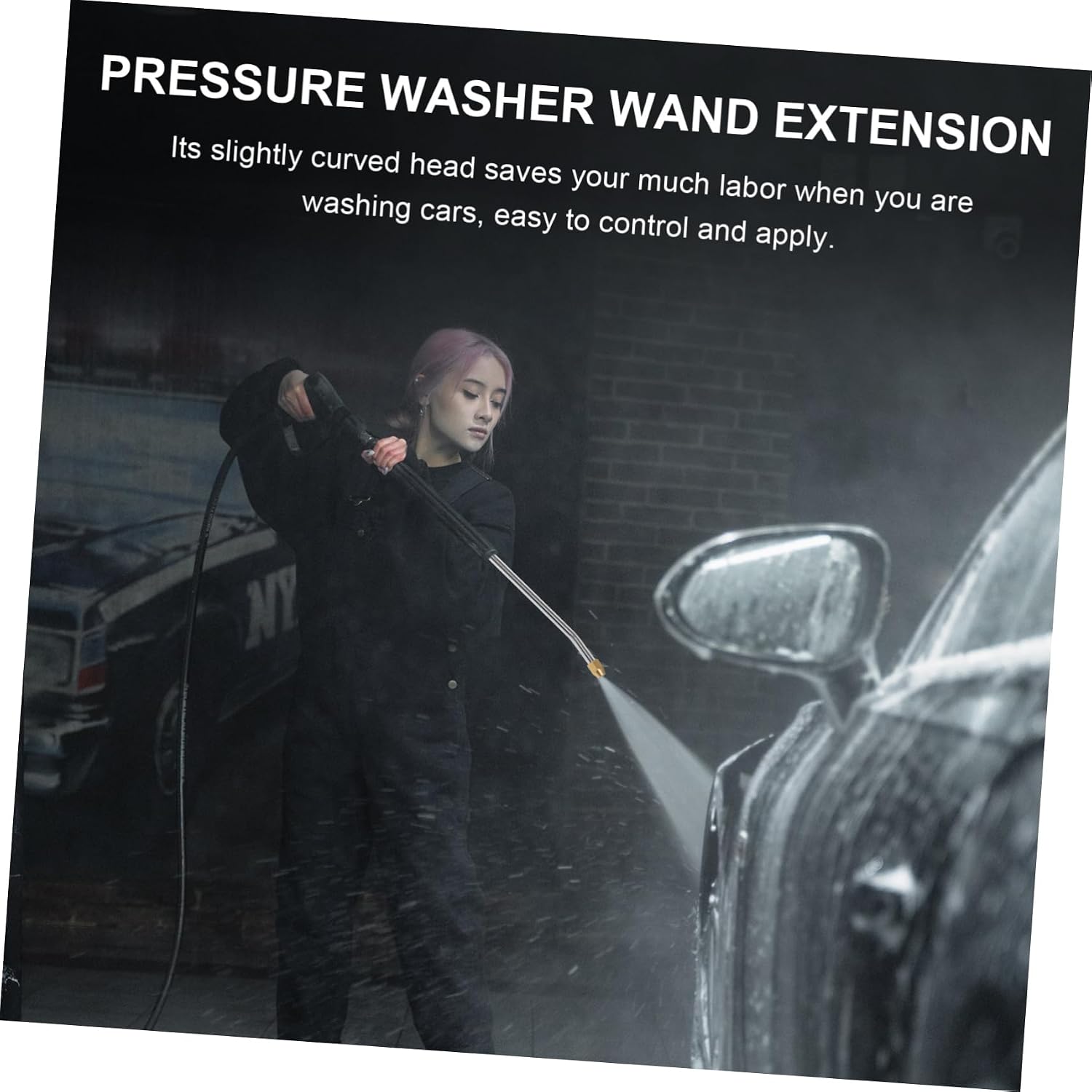 Car Washing Nozzle Pressure Washer Extension Pole Metal Wand for Clean Random Color