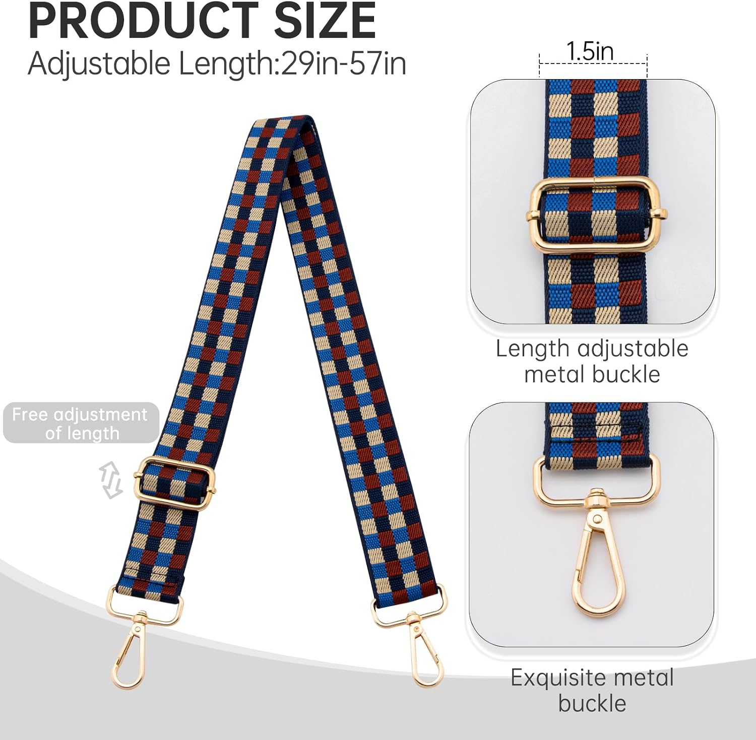 Purse Straps Replacement Crossbody Wide Bag Strap for Purses Adjustable Shoulder Straps for Women Handbags image 2