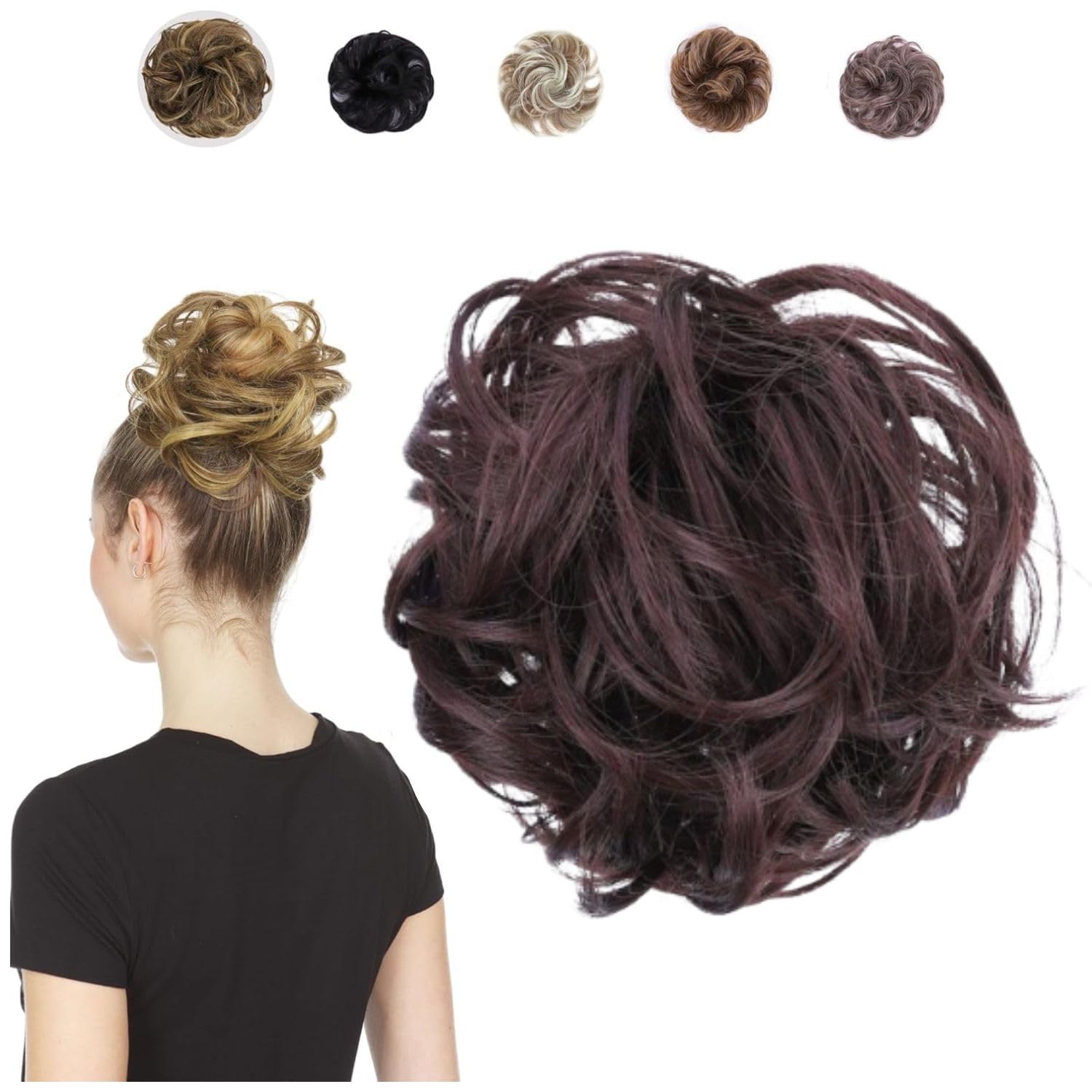 Amazon.com : Juvabun Hair Extensions Dark Brown – Soft Curly Hair