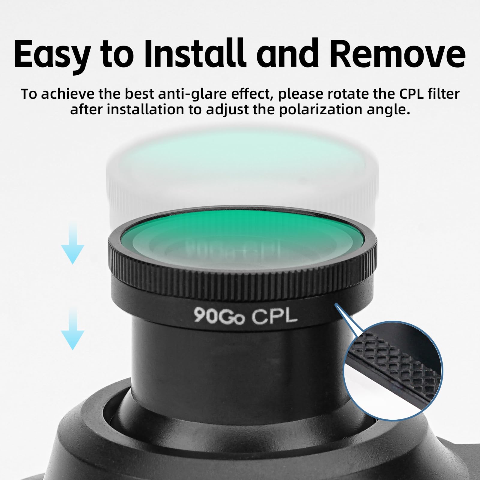 CPL-Filter für Wolfbox G840S/G850/G900/G900Pro 4K Spiegel-Dashcam, blendfreie Polarisatorlinse für Frontkamera, verbessert die Klarheit und reduziert Reflexionen, ideal für 2160P UHD-Aufnahmen