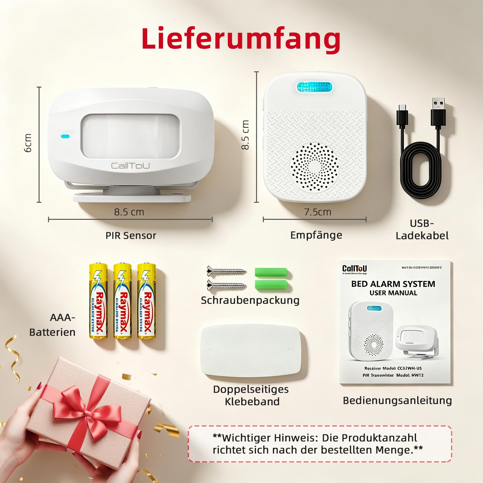 CallToU Timbre de gato con detector de movimiento, portátil, sensor de movimiento, detector de movimiento, alarma para casa, detector de paso para puerta de tienda