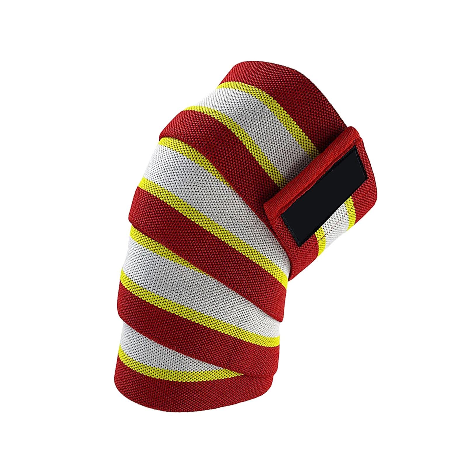 ATORSE Knee Wrap Bandage Portable Multifunctional 1 Piece for Squat Gym Working Out Red Yellow White-image-20